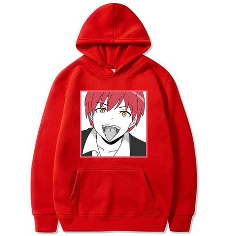 Image of Funny Assassination Classroom Hoodies Long Sleeve Sweatshirt Akabane Karma Hooded Sweatshirt