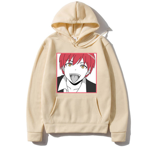 Image of Funny Assassination Classroom Hoodies Long Sleeve Sweatshirt Akabane Karma Hooded Sweatshirt