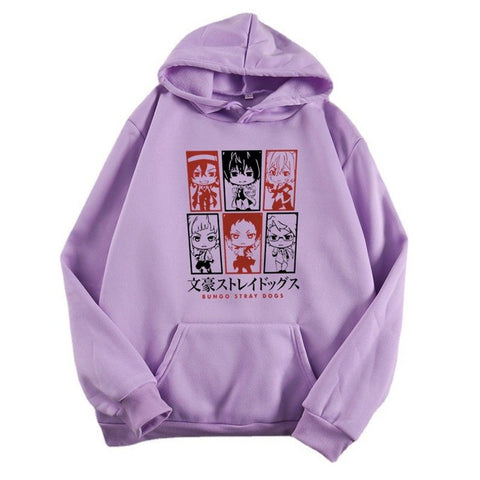 Image of Bungou Stray Dogs Hoodie Harajuku Hooded Anime Pullovers Tops Chuuya Nakahara Sweatshirts