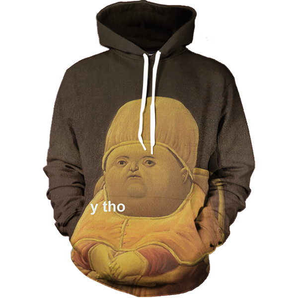 Funny Fat Y Tho? Hoodie - Character Yellow Pullover Hoodies