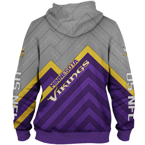 Image of Unisex Minnesota Vikings NFL Rugby Team Printed Zip Up Hoodie