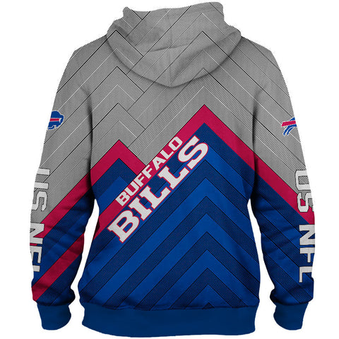 Image of Buffalo Bills NFL Rugby Team Printed Zip Up Hoodie