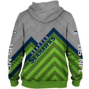 Seattle Seahawks NFL Rugby Team Printed Zip Up Hoodie