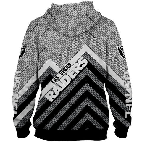 Image of Las Vegas Raiders NFL Rugby Team Printed Zip Up Hoodie