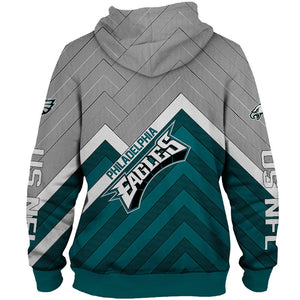 Philadelphia Eagles NFL Rugby Team Printed Zip Up Hoodie