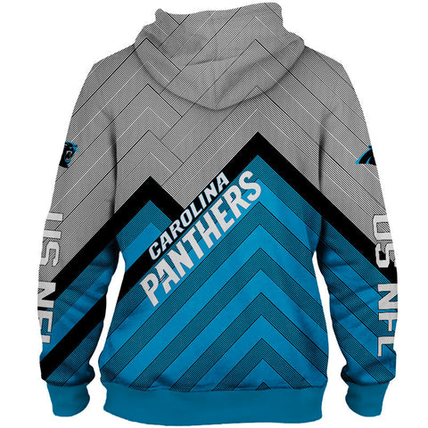 Image of Carolina Panthers NFL Rugby Team Printed Zip Up Hoodie