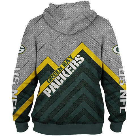 Image of Green Bay Packers NFL Rugby Team Printed Zip Up Hoodie