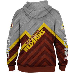 Washington Redskins NFL Rugby Team Printed Zip Up Hoodie