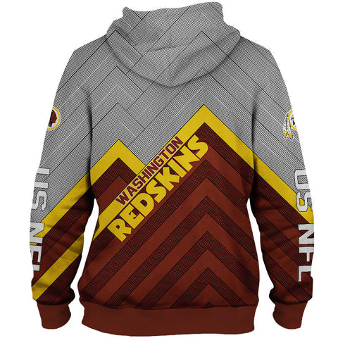 Image of Washington Redskins NFL Rugby Team Printed Zip Up Hoodie