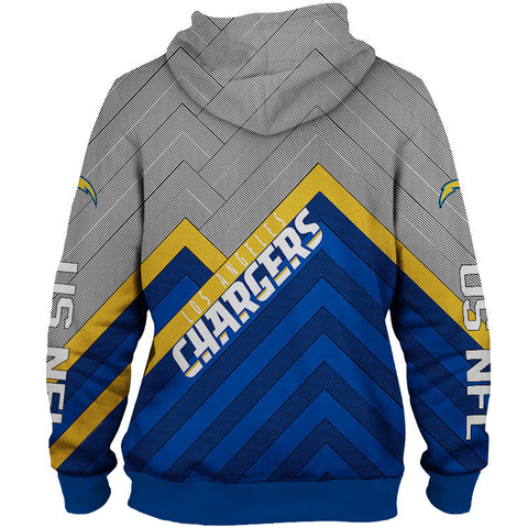 Image of Los Angeles Chargers NFL Rugby Team Printed Zip Up Hoodie