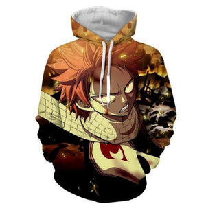 Ginger Designed Natsu Dragneel Fairy Tail 3d Printed Hoodie