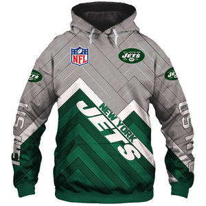 Unisex New York Jets NFL Rugby Team Sports Printed Hoodie Pullover