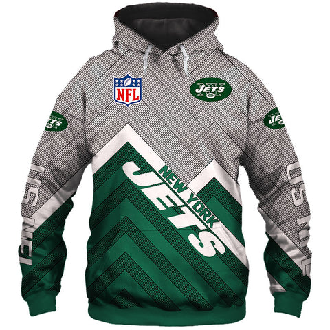 Image of Unisex New York Jets NFL Rugby Team Sports Printed Hoodie Pullover