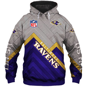 Unisex Baltimore Ravens NFL Rugby Team Hoodie - Sports Printed Pullover