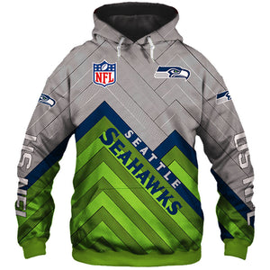 Seattle Seahawks NFL Rugby Team Sweatshirt - Sports Printed Pullover Hoodie