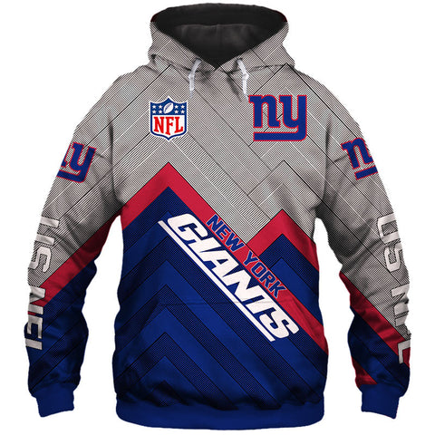 Image of New York Giants NFL Rugby Team Sweatshirt - Sports Printed Pullover Hoodie