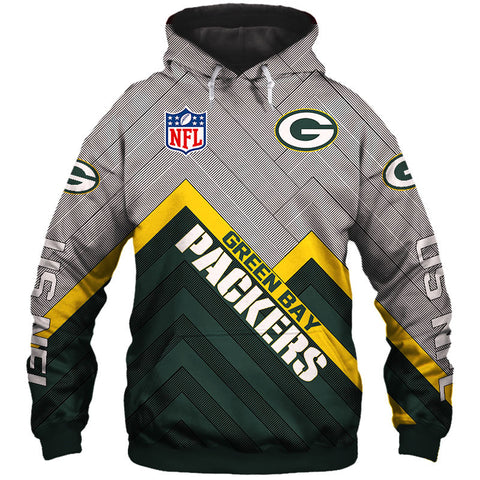 Image of Green Bay Packers NFL Rugby Team Sports Printed Pullover Hoodie