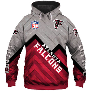 Atlanta Falcons NFL Rugby Team Sports Printed Pullover Hoodie