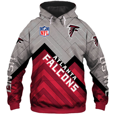 Image of Atlanta Falcons NFL Rugby Team Sports Printed Pullover Hoodie