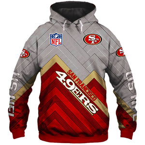 San Francisco 49 Ers NFL Rugby Team Sports Printed Pullover Hoodie