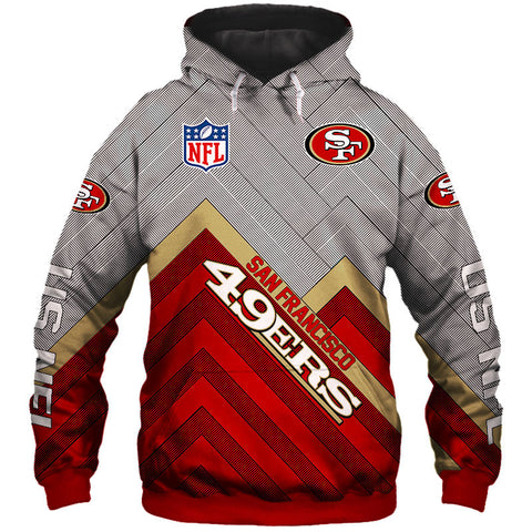 Image of San Francisco 49 Ers NFL Rugby Team Sports Printed Pullover Hoodie