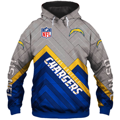 Image of Los Angeles Chargers NFL Rugby Team Sports Printed Pullover Hoodie