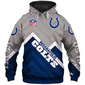 Indianapolis Colts NFL Rugby Team Sports Printed Pullover Hoodie