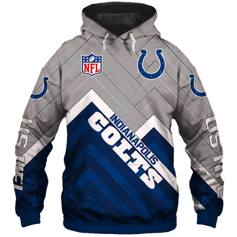 Image of Indianapolis Colts NFL Rugby Team Sports Printed Pullover Hoodie