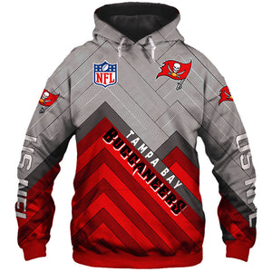 Tampa Bay Buccaneers NFL Rugby Team Sports Printed Pullover Hoodie