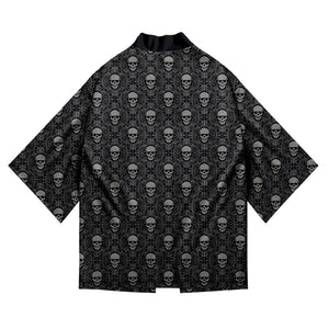 Men Black Harajuku Kimono Japan Style Ukiyo Printed Jacket