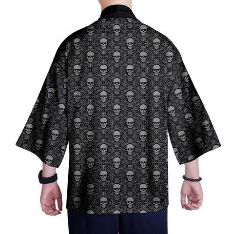 Image of Men Black Harajuku Kimono Japan Style Ukiyo Printed Jacket