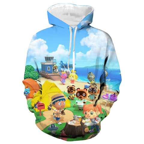 Image of Game 3D Printed Animal Crossing Hoodie Sweatshirt Pullover