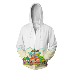 Game 3D Printed Animal Crossing Zipper Hoodie Sweatshirt Pullover