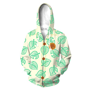 Game 3D Printed Animal Crossing Zipper Hoodie Sweatshirt Pullover