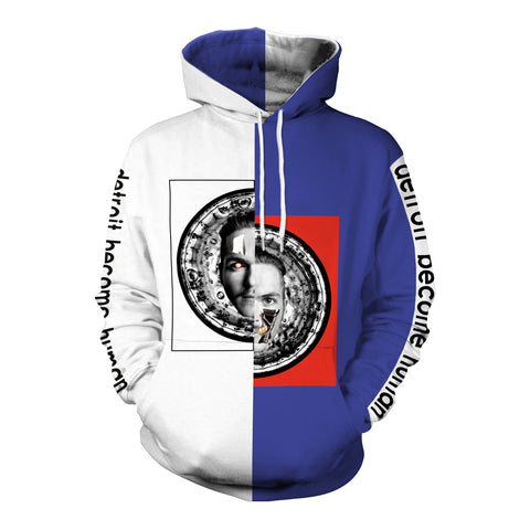 Image of Popular Characters 3D Digital Printing Blue and White Hoodies