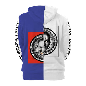 Popular Characters 3D Digital Printing Blue and White Hoodies