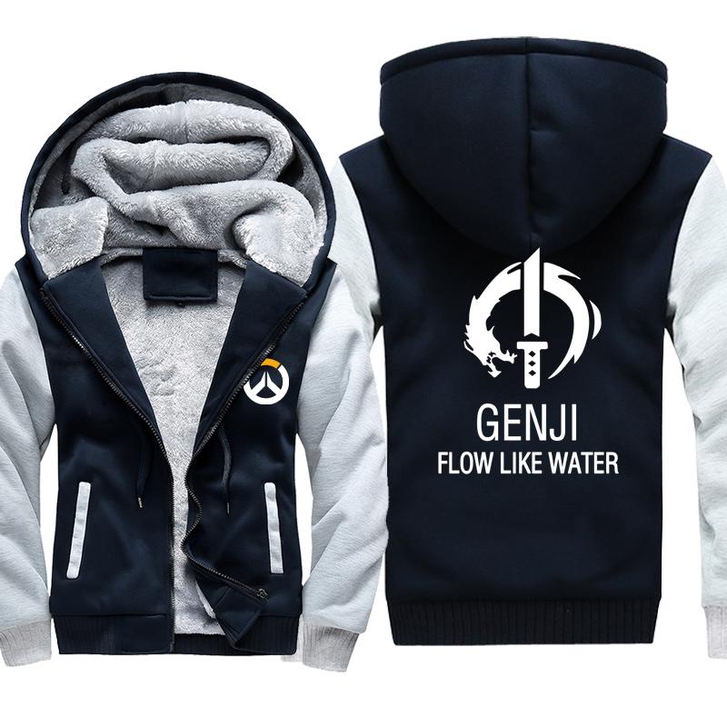 Overwatch Genji Jacket - Zip Up Fleece Black Jackets
