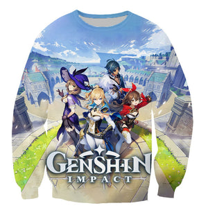 Genshin Impact Long Sleeves 3D Print Hoodies Sweatshirt