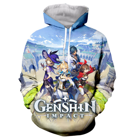 Image of Genshin Impact Long Sleeves 3D Print Hoodies Sweatshirt