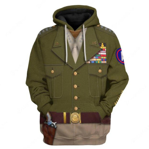 Image of Historical Personage George Smith Patton 3D Printed Cosplay Hoodie