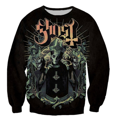 Image of 3D Printed Ghost Band Long Sleeves Zipper Hoodies Sweatshirts