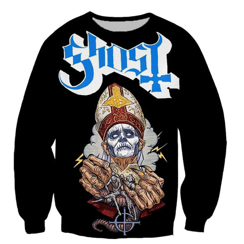 Image of Ghost Band 3D Printed Long Sleeves Zipper Hoodies Sweatshirts