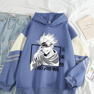Gojo Satoru Hoodies Jujutsu Kaisen Anime Print Fleece Thick Sweatshirts Oversized Fashion Sweatshirt