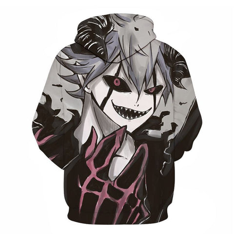 Image of Anime Black Clover Print Oversized Unisex Sportwear Hoody Hooded Sweatshirt