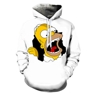 Cartoon 3D Print Hoodie - Homer Simpson Sweatshirt