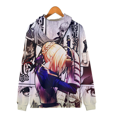 Image of Fate Stay Night 3D Printed Zipper Hoodies - Fashion Hooded Sweatshirt Pullover