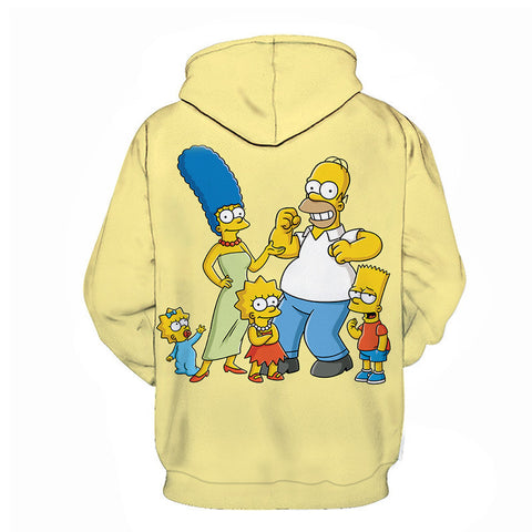 Image of Cartoon 3D Print Hoodie - Homer Simpson Sweatshirt