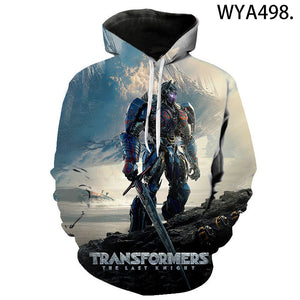 Movie 3D Printed Transformers Hooded Sweatshirts Streetwear Hoodies