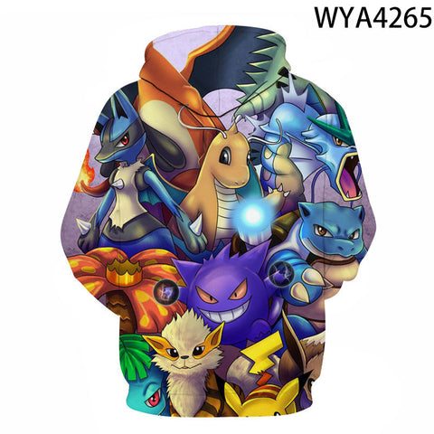 Image of 3D Printing Fashion Pokemon Hoodies - Cartoon Anime Sweatshirt Pullover