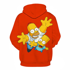 Homer Simpson and His Son 3D Printed Hoodies Sweatshirts